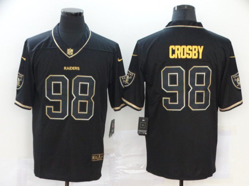 Men Oakland Raiders #99 Crosby Black Retro gold lettering Nike NFL Jersey